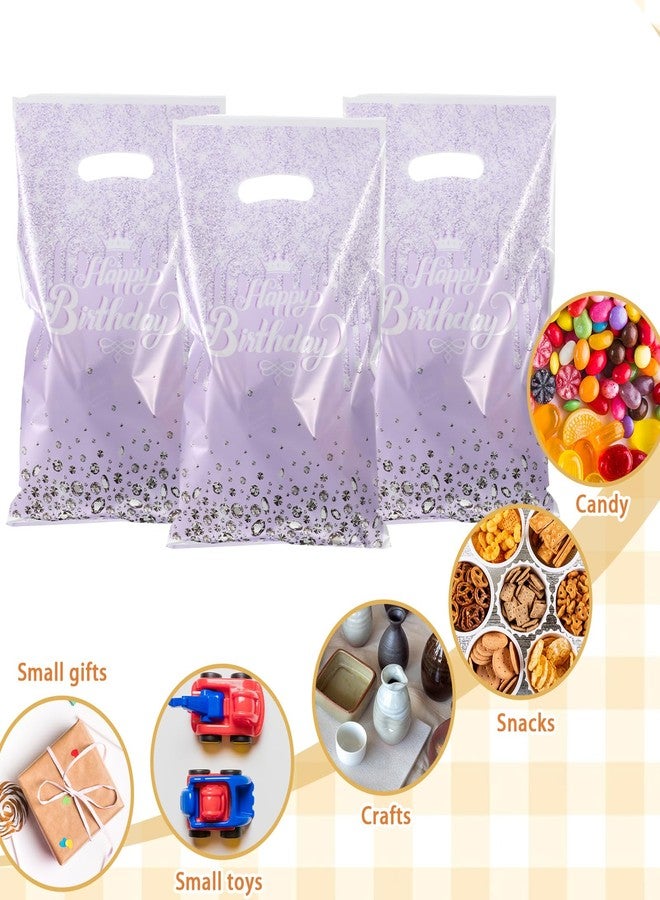 Bruislard 30 Pcs Glitter Diamond Goodie Bag with Handles Happy Birthday Candy Bags Purple Gift Bags Birthday Party Favor Bag for Women Girls Party Decor Supplies - Image 5